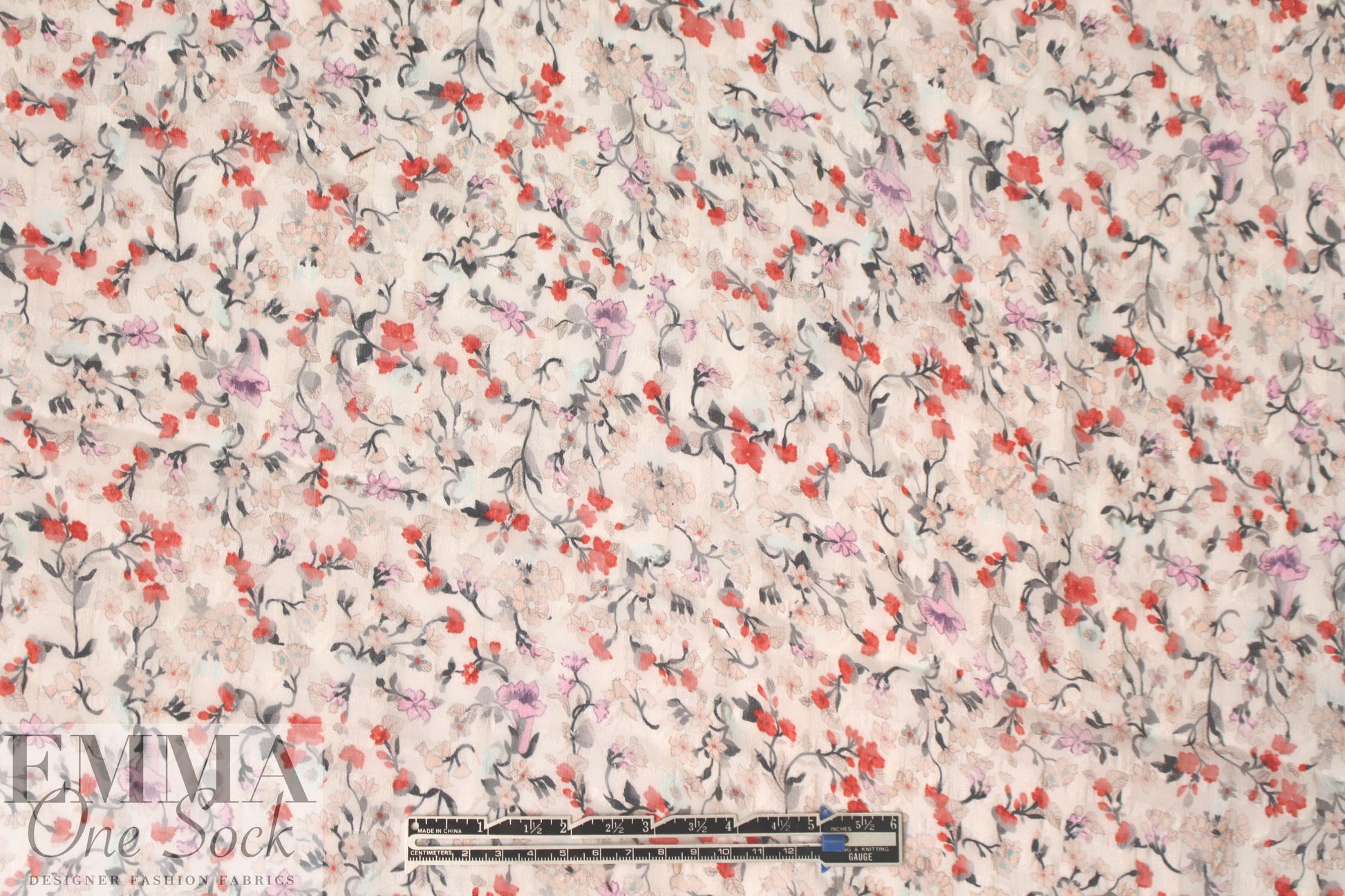 NY designer silk jacquard weave floral sheer