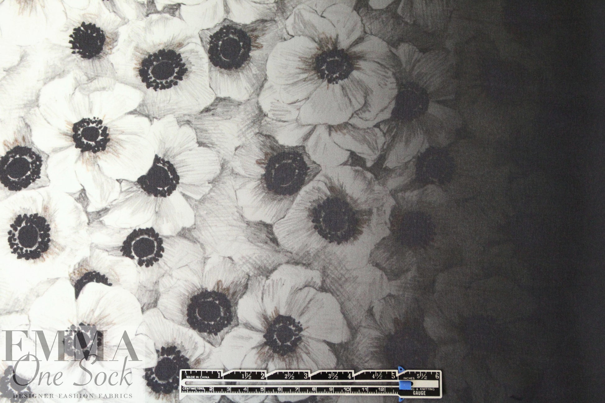 Mi11y white poppies ombre silk blouseweight .875 yds