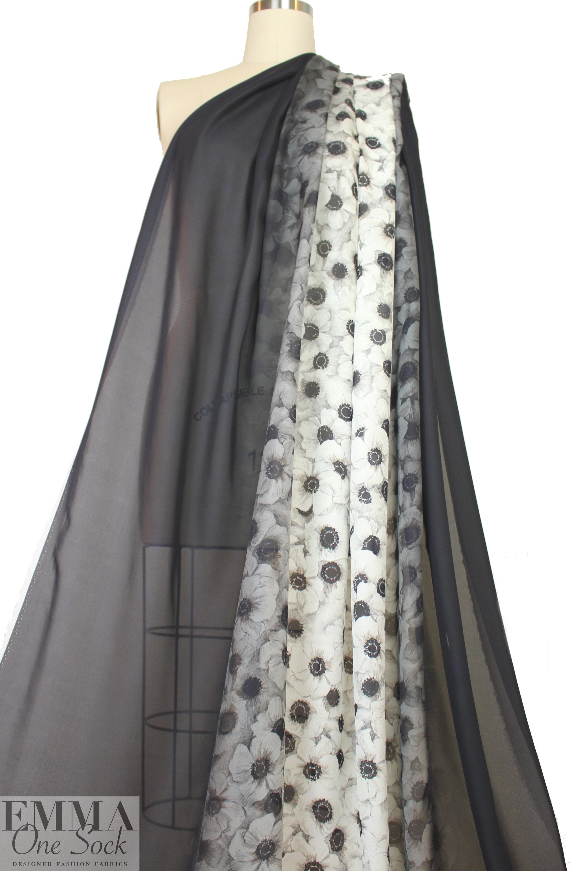 Mi11y white poppies ombre silk blouseweight