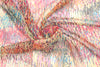 famous designer abstract rain metallic silk sheer