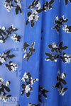 Rebecca Tay1or cobalt silk chiffon w/ black/silver