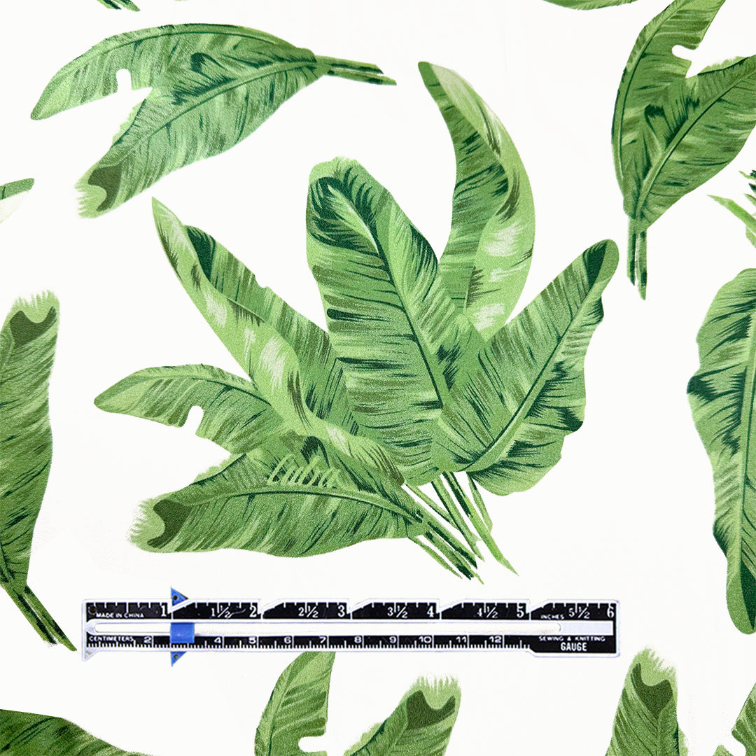CA designer leafy greens silk stretch charmeuse 2 yd