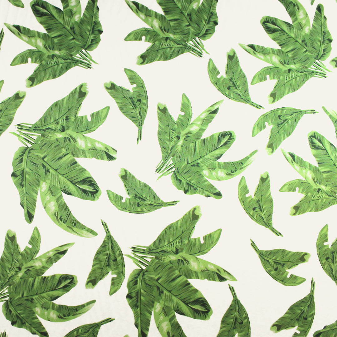 CA designer leafy greens silk stretch charmeuse 1.2 yds