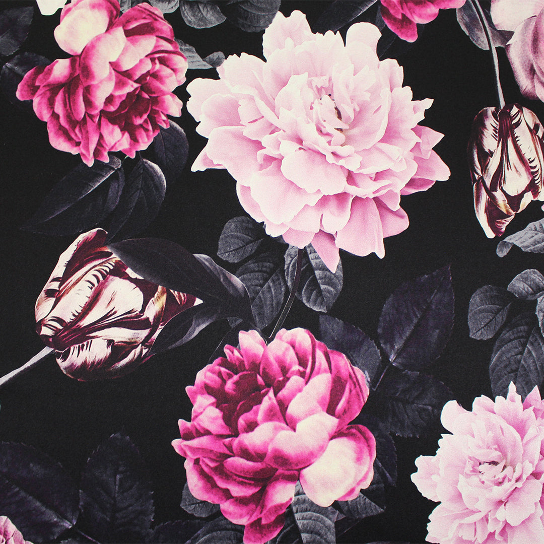 CA designer 'floral spotlight' silk stretch charmeuse 1 yard