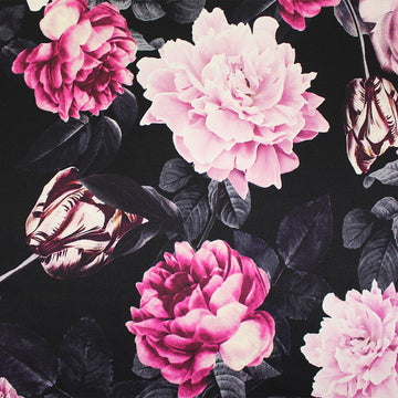 CA designer 'floral spotlight' silk stretch charmeuse 1 yard