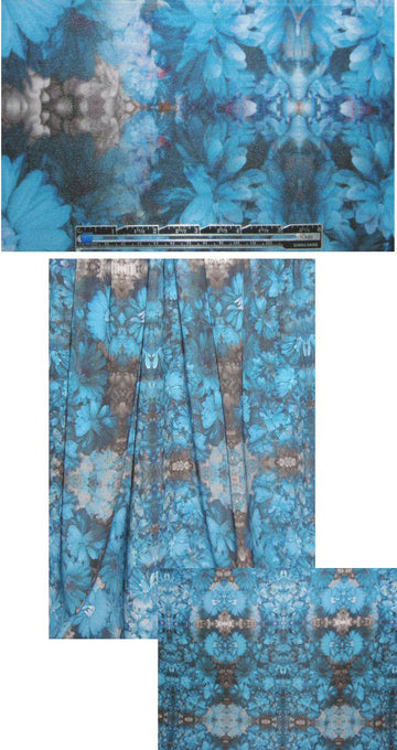 NY designer kaleidoscope blues no. 2 stretch woven