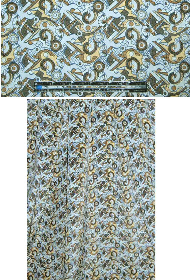 NY designer stretch silk - cogs and wheels 2.125 yds
