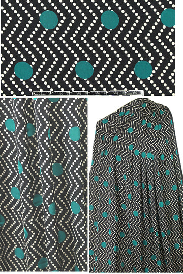 NY designer dotty chevron stretch silk blouseweight