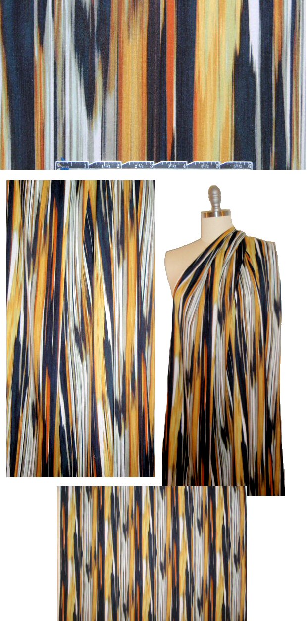 Sun0 spicy stripes stretch silk woven