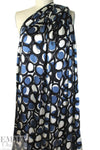 NY designer edgy circles graphic silk stretch charmeuse