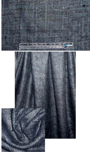NY designer silk suiting - midnight 1.75 yds