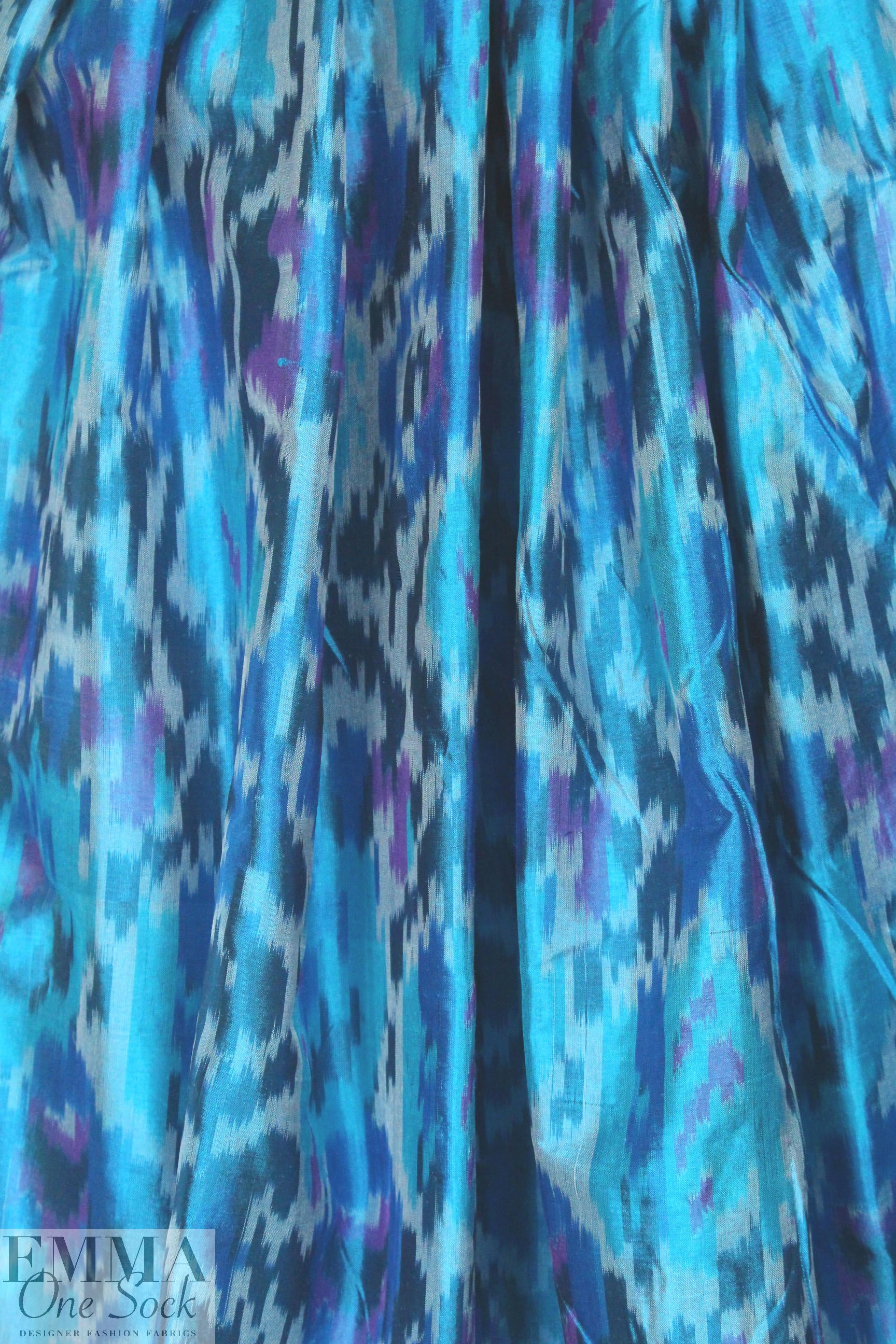 Carmen Marc Va1vo ikat silk taffeta - turquoise