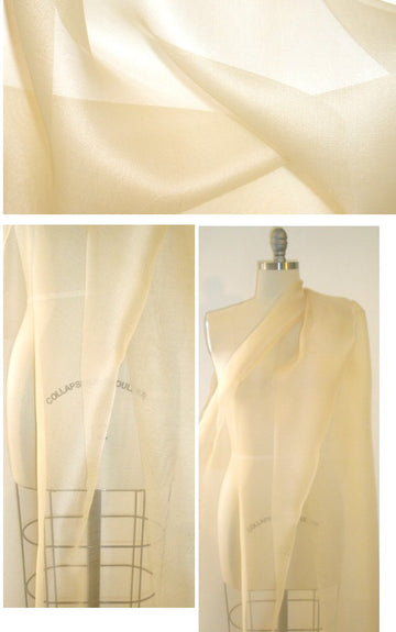all silk sheer tulle netting - butter .8 yds