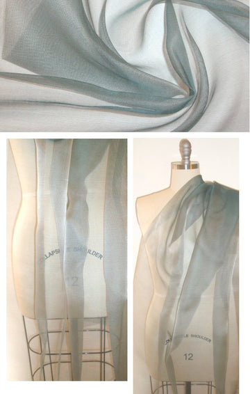 all silk sheer tulle netting - quarry