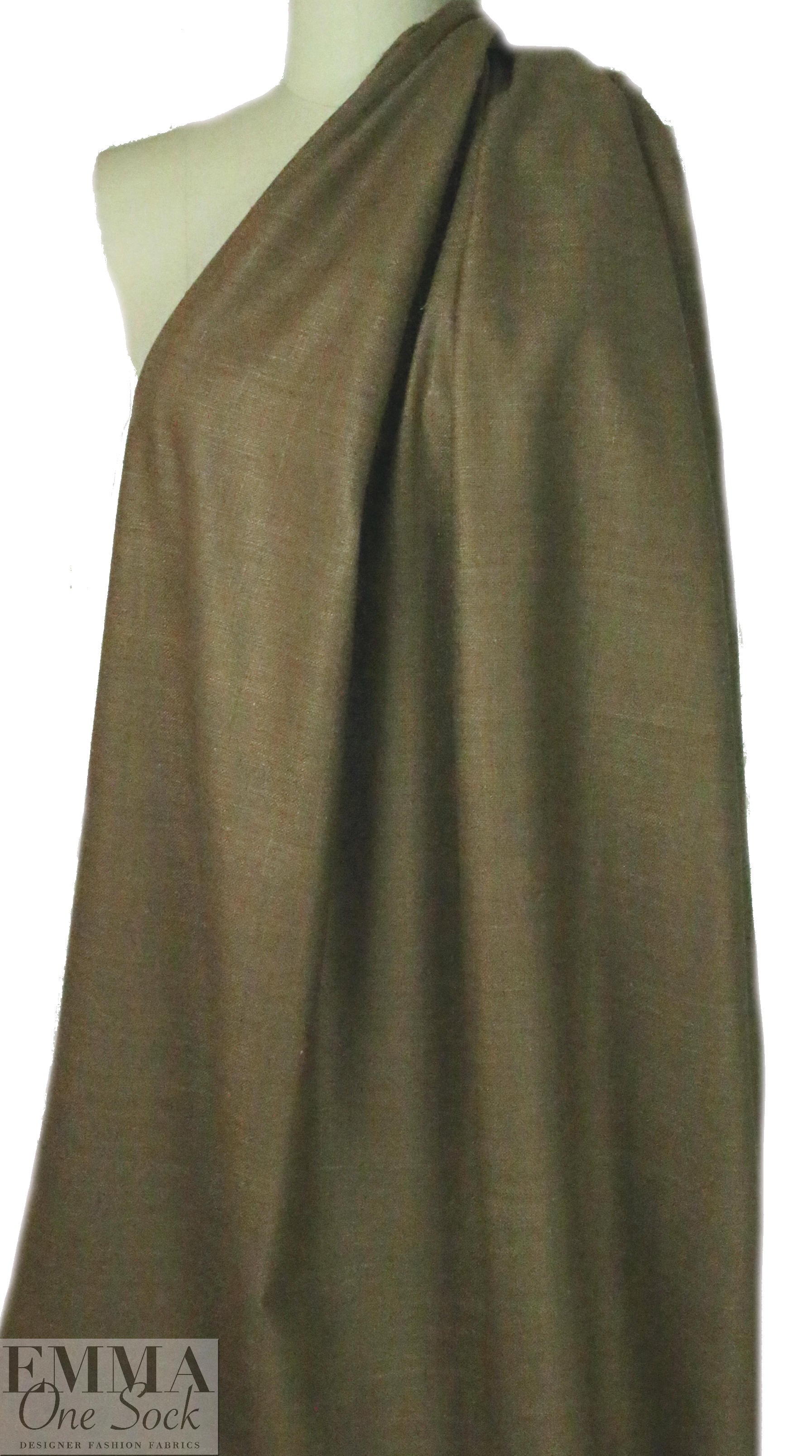 CA designer woodsy brown silk tweed suiting 2 yd