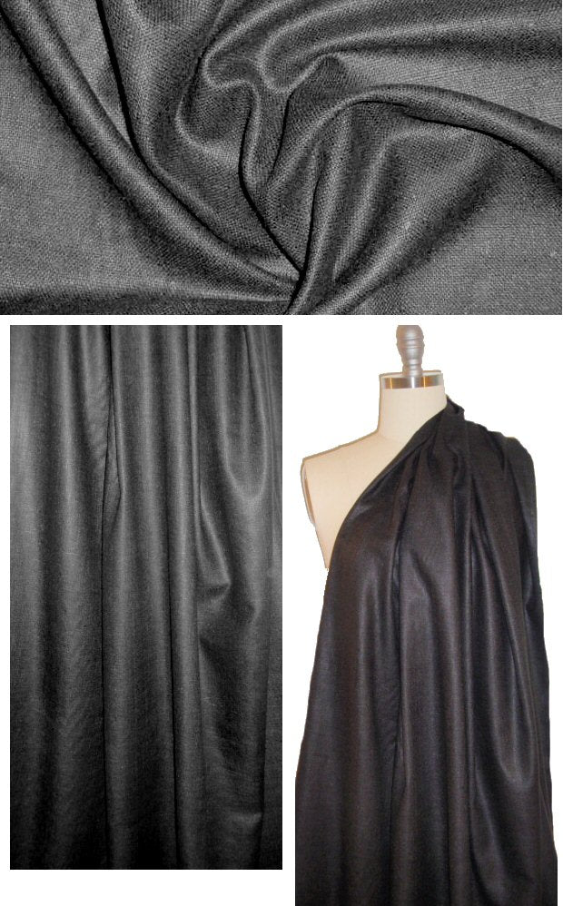 NY designer silk/viscose suiting - black