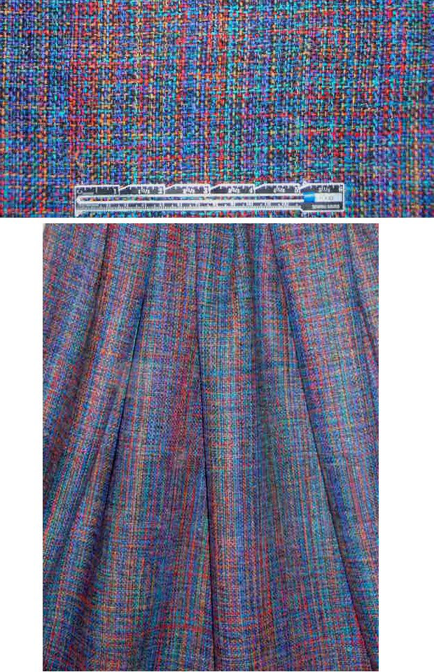 NY designer silk suiting - black/jade/poppy 3 yds