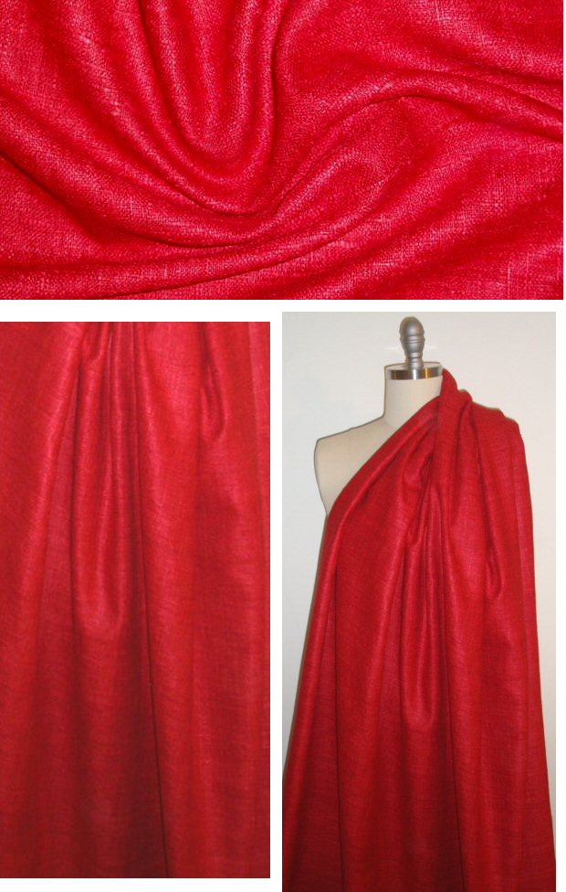 NY designer silk/viscose tweed - vivid red