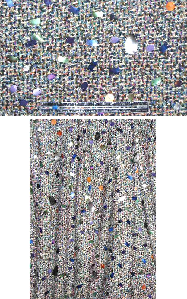 Italian sequin-embellished silk/cotton tweed 2.25 yds