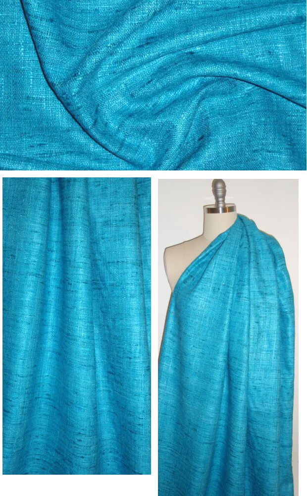 NY designer silk/viscose tweed - turquoise