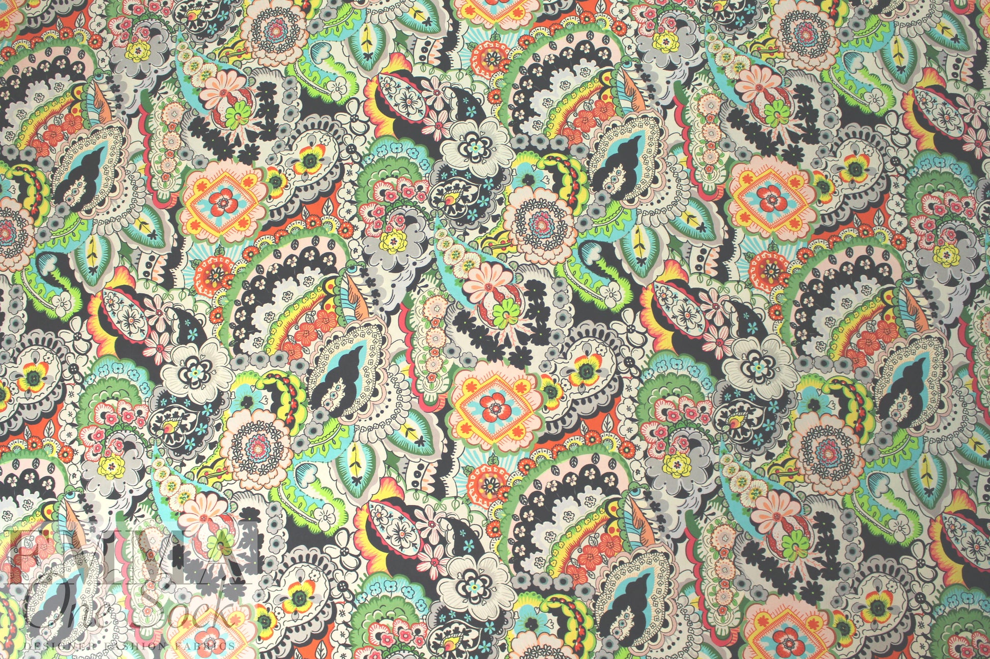 Italian viscose twill woven - decorative floral .75 yds