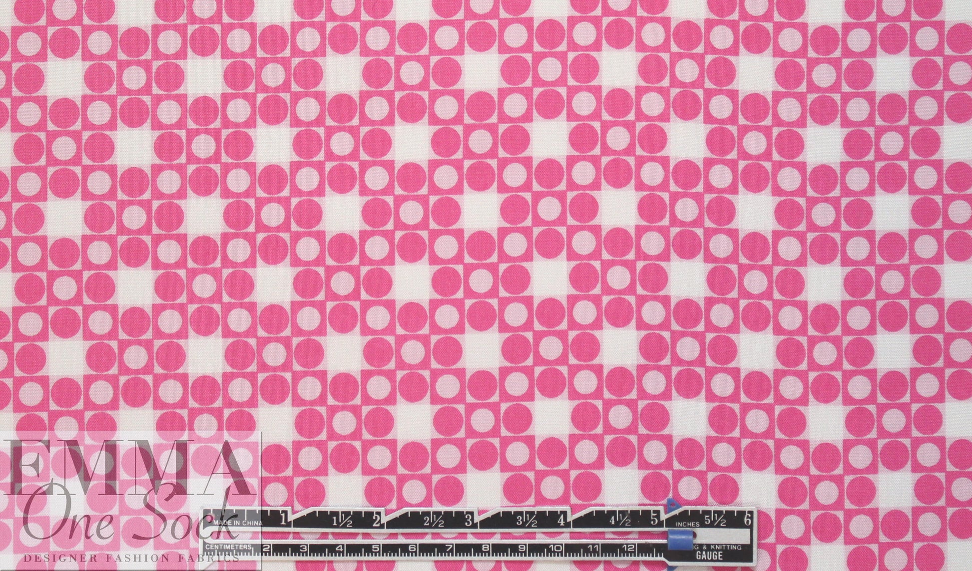 CA designer silk twill woven - pink/white graphic