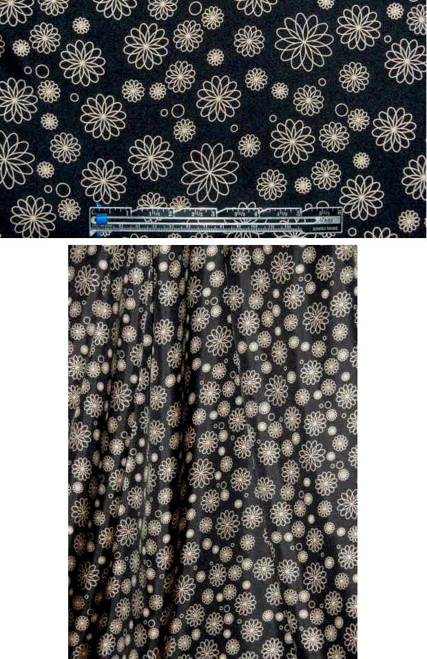 C0rey Lynn 'spirograph' flowers silk twill 1.5 yds