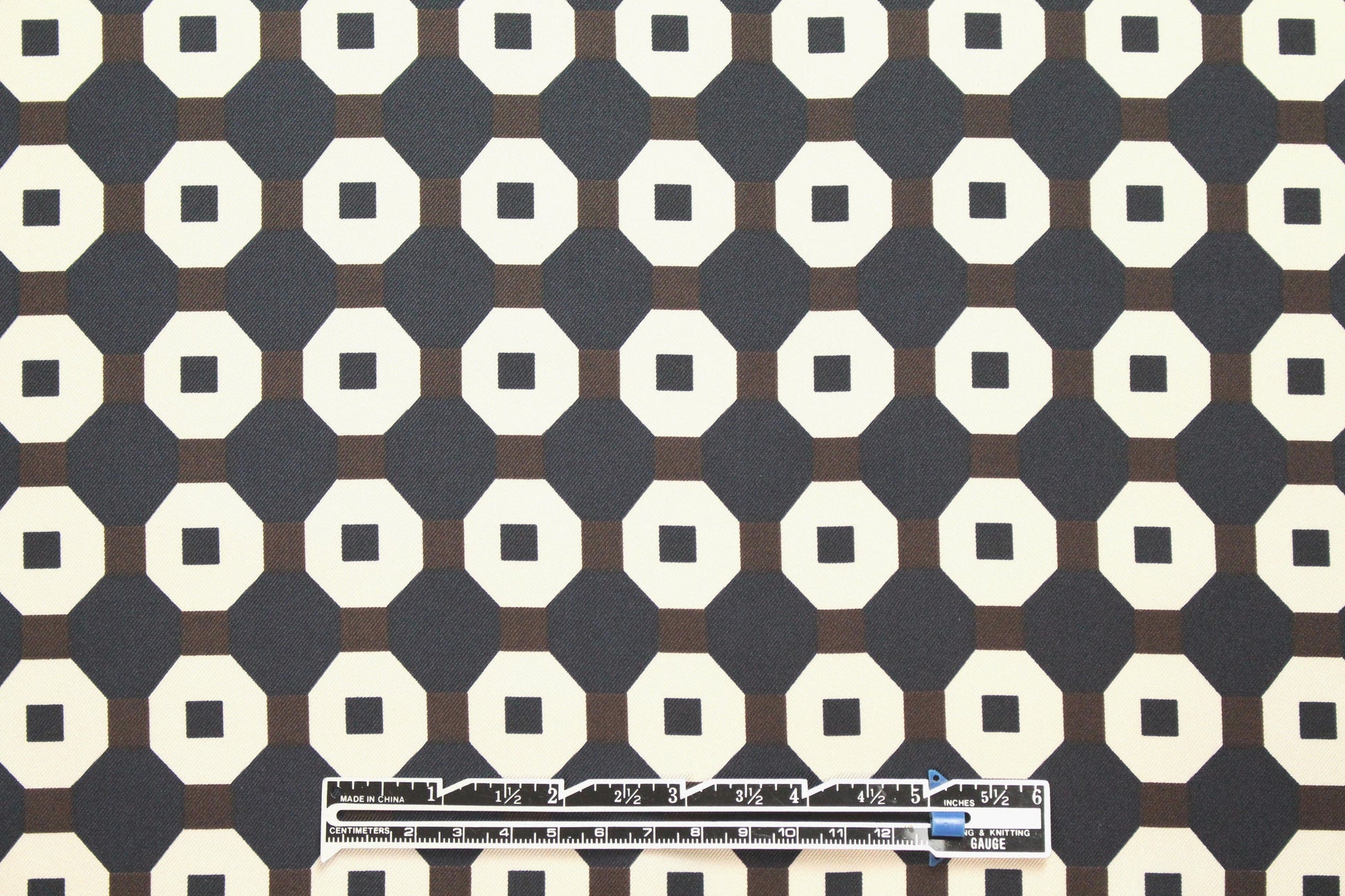 Italian designer silk twill woven - octagon graphic