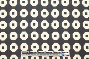 Italian designer silk twill woven - octagon graphic