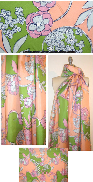 Emi1 Rutenberg stylized floral print silk twill