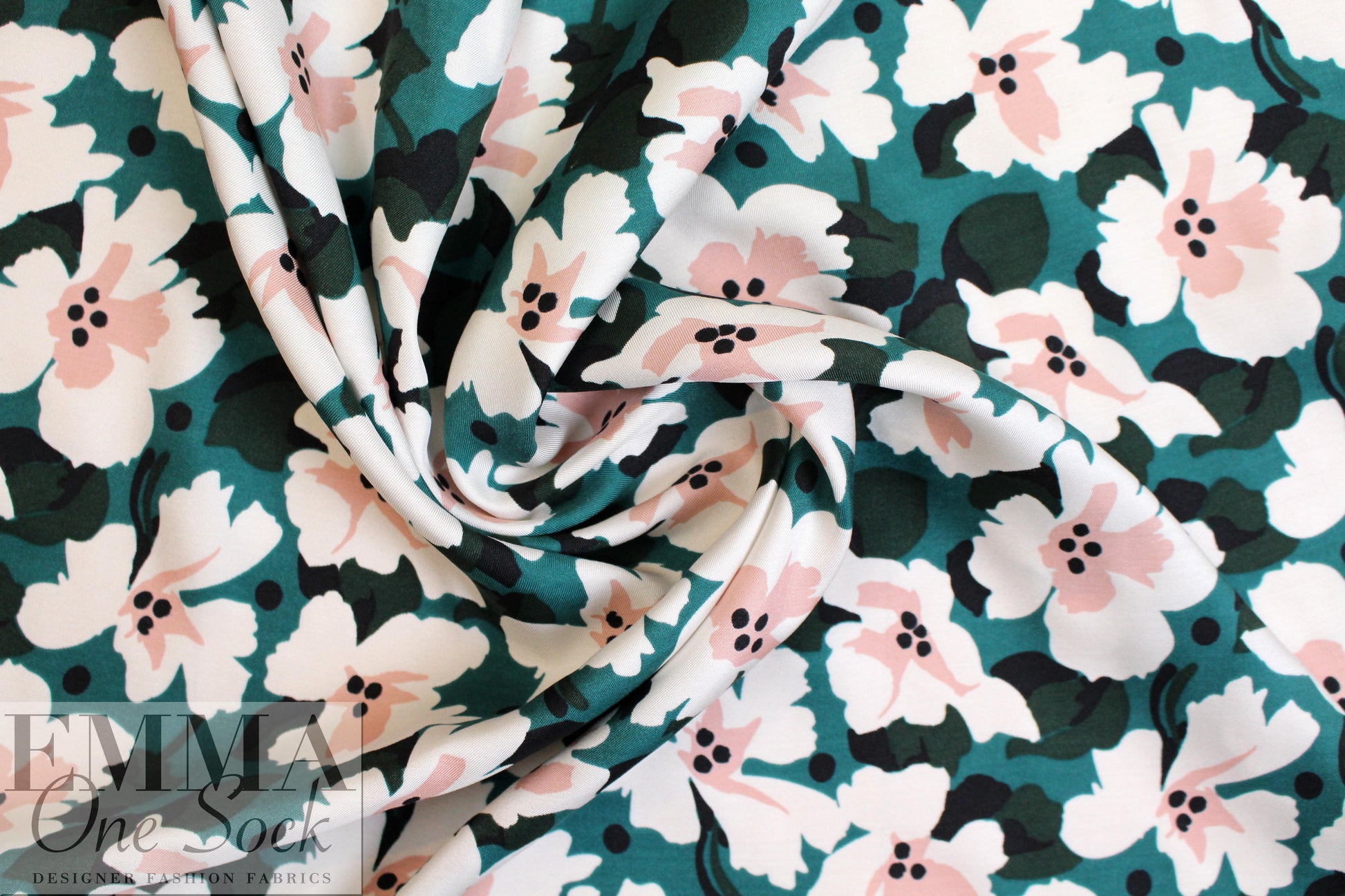 NY designer Nadia floral silk/viscose twill