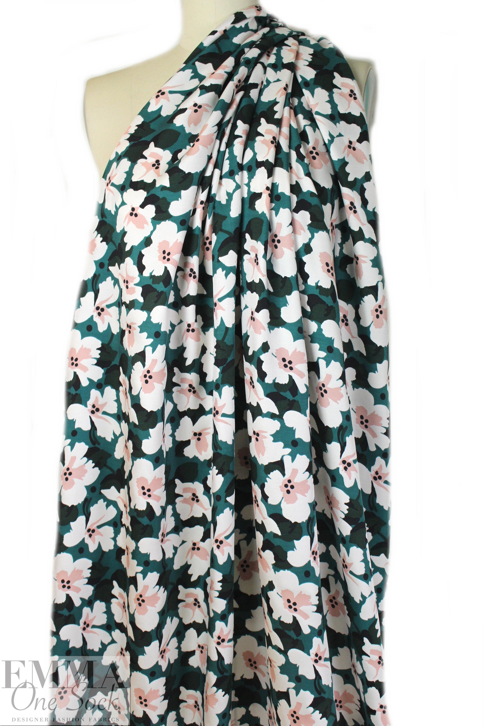 NY designer Nadia floral silk/viscose twill