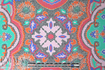 NY designer decorative medallion silk twill