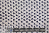 Italian silk twill woven - navy/natural motif 1.625 yd