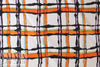 Italian edgy tangerine plaid print silk twill
