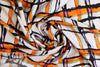 Italian edgy tangerine plaid print silk twill 1 yard
