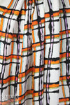Italian edgy tangerine plaid print silk twill