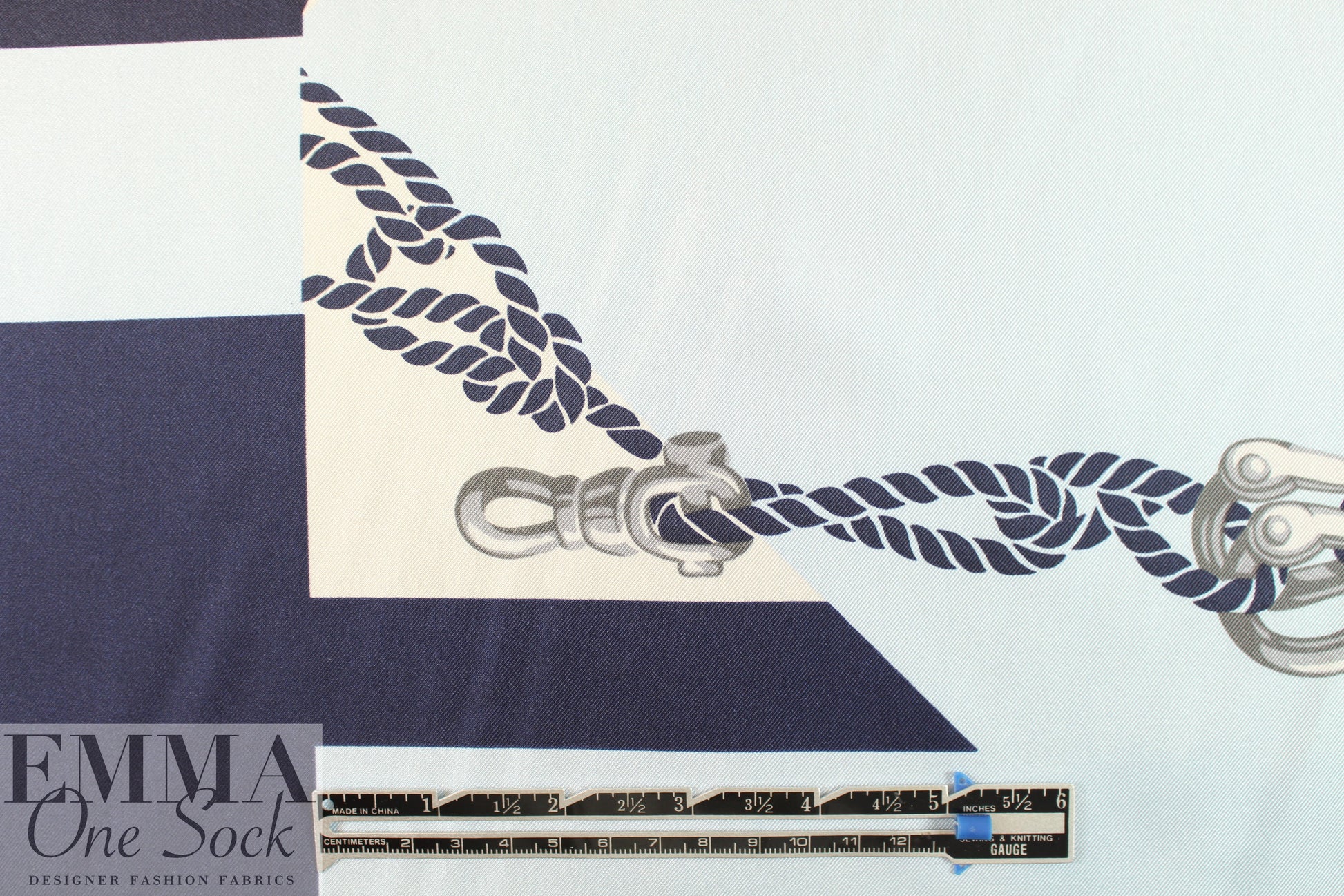 M@x Mara marine rope print silk twill  .75 yds
