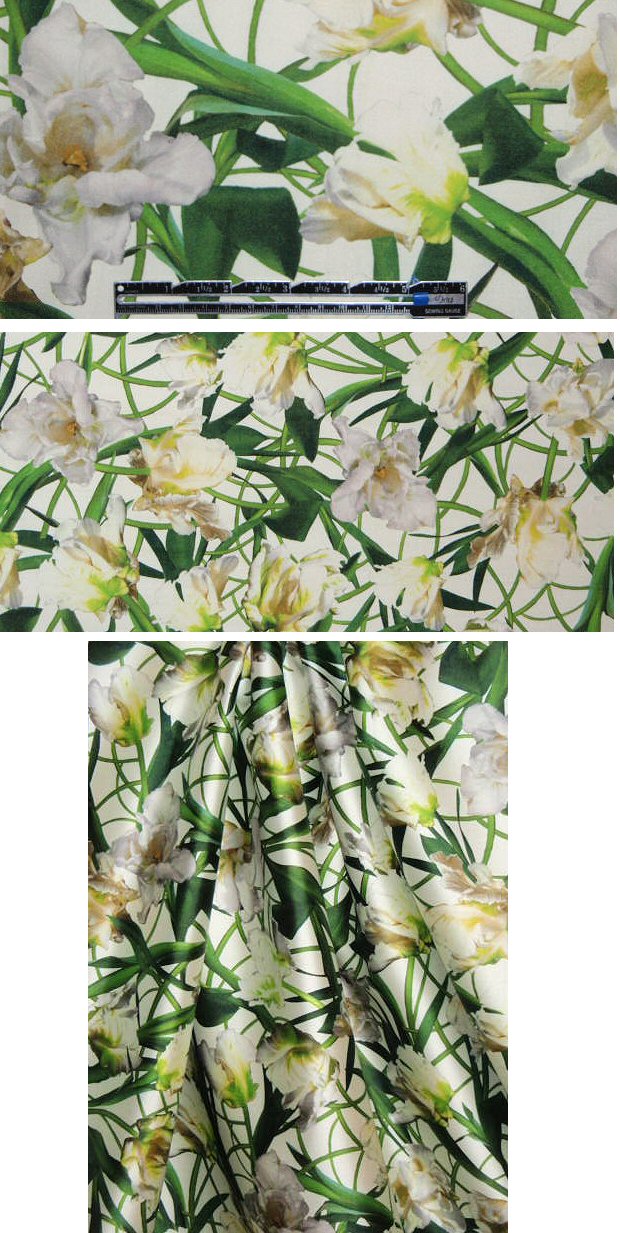 0scar lily whites printed wool/silk twill
