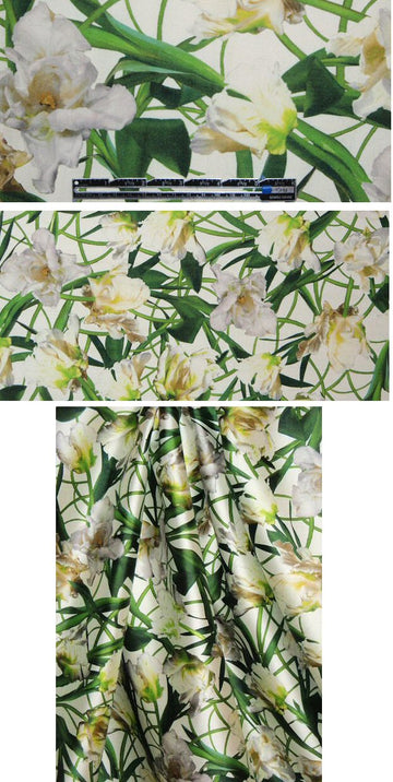 0scar lily whites printed wool/silk twill