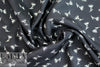 NY designer black with white flowers silk/viscose twill