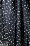 NY designer black with white flowers silk/viscose twill