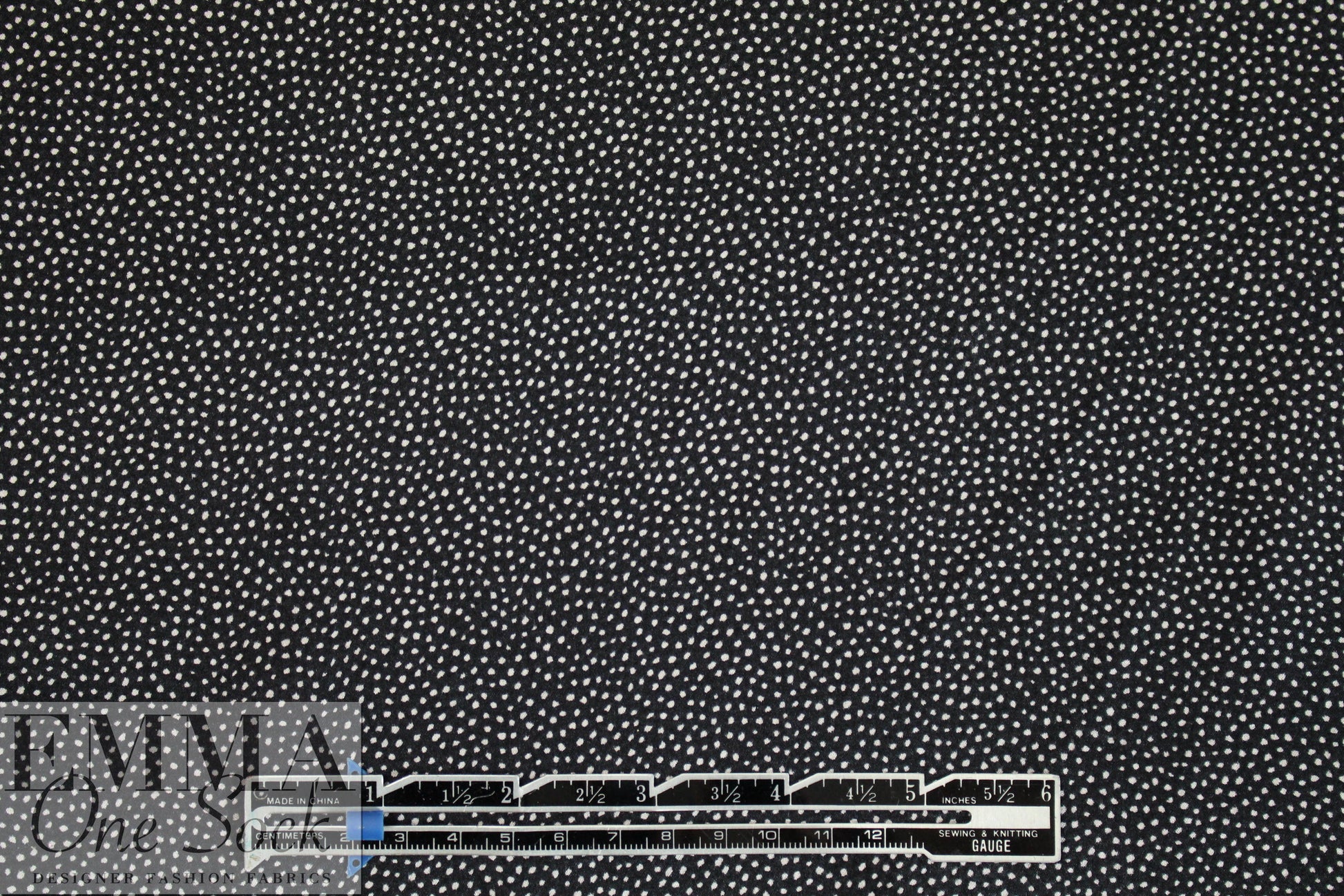 NY designer black/white specks hammered silk 1.25 yds