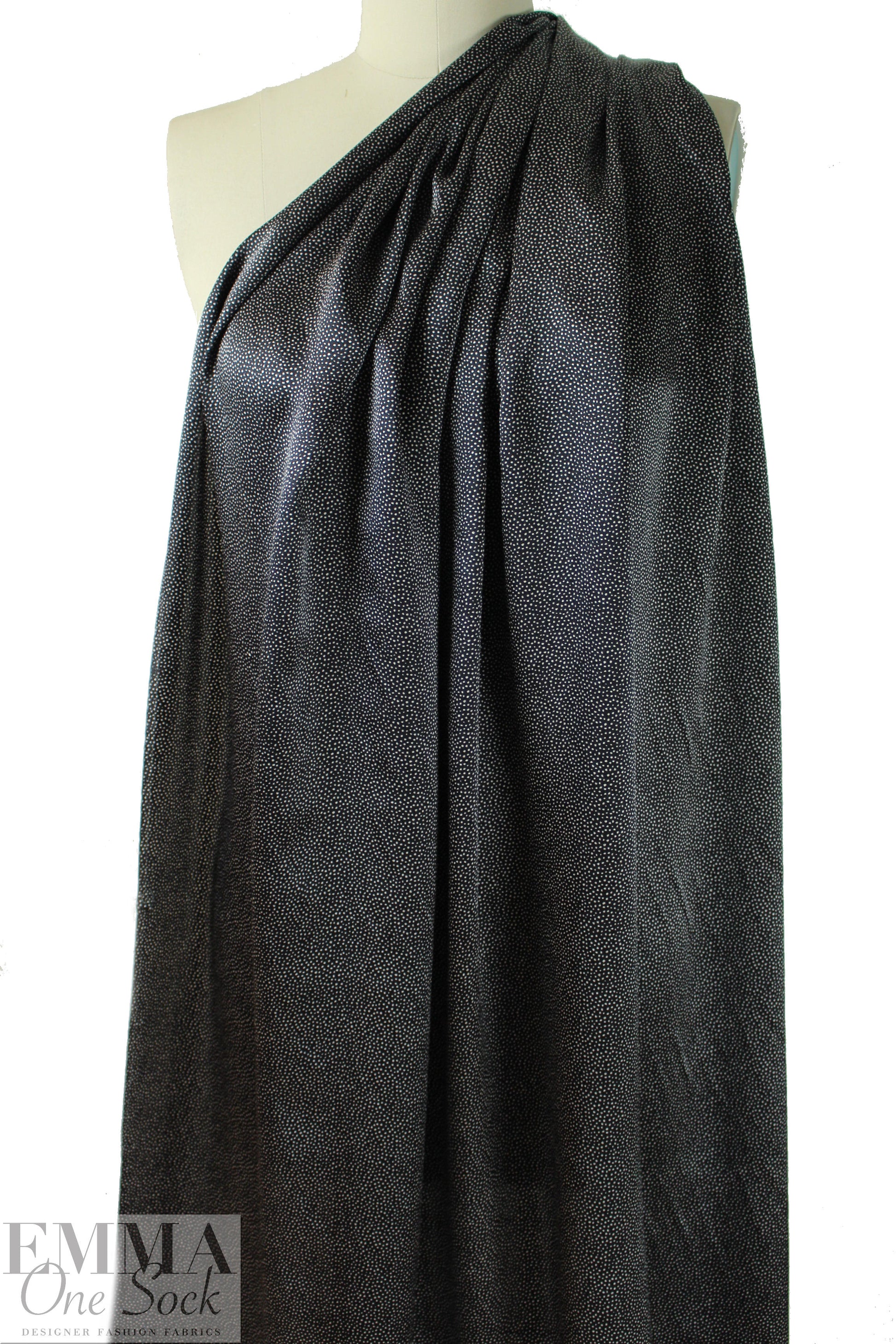 NY designer black/white specks hammered silk