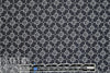 NY designer black with white star graphic silk/viscose twill