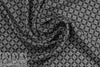 NY designer black with white star graphic silk/viscose twill 1.5 yds