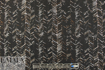 NY designer edgy chevron print silk twill  1.125 yds