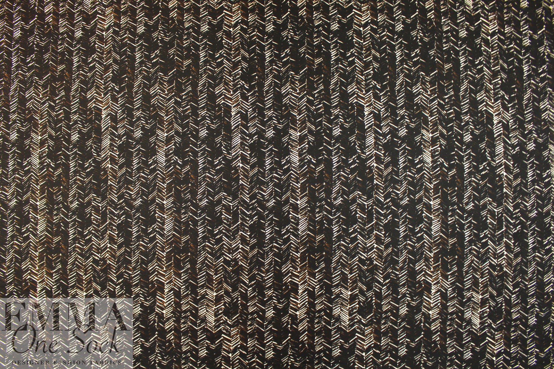 NY designer edgy chevron print silk twill  2 yd