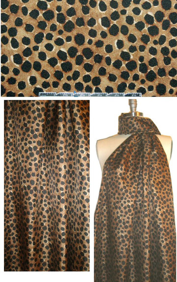 NY designer cheetah dot silk twill blouseweight 1.5 yd