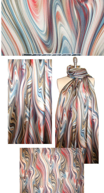Italian swirl of colors silk twill